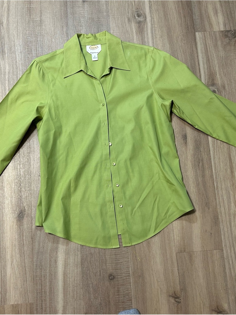 Talbots Bright Lime Green Button-Up Shirt